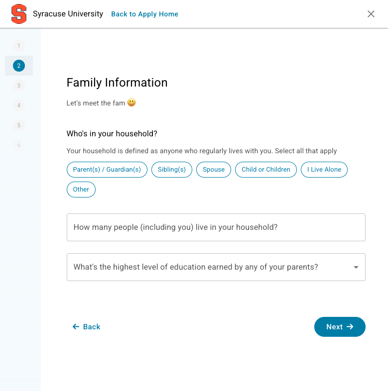 Application form